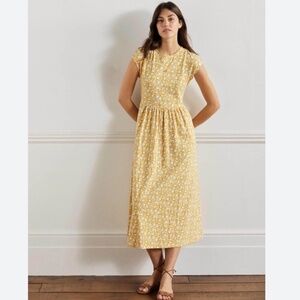 Boden Yellow Floral Midi Dress